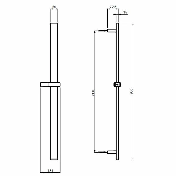 C.P. Hart Square Slide Rail 900mm 4 C.P. Hart Square Slide Rail 900mm - Image 2