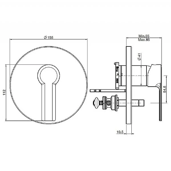 C.P. Hart Mast Manual Valve With Diverter 4 C.P. Hart Mast Manual Valve With Diverter - Image 2