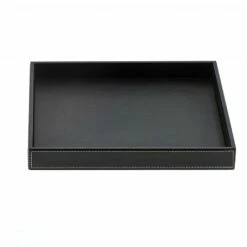 Decor Walther Large Rectangular Leather Tray