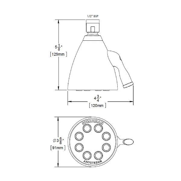 C.P. Hart Waterloo Eight Prong American Shower Head 4 C.P. Hart Waterloo Eight Prong American Shower Head - Image 2