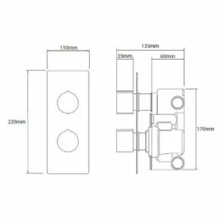 C.P. Hart Pacific Two Outlet Dual Control Thermostatic Shower Valve With Diverter 5 C.P. Hart Pacific Two Outlet Dual Control Thermostatic Shower Valve With Diverter -UK Bathroom Products Sales Store GDNMSQDCDVCP 4
