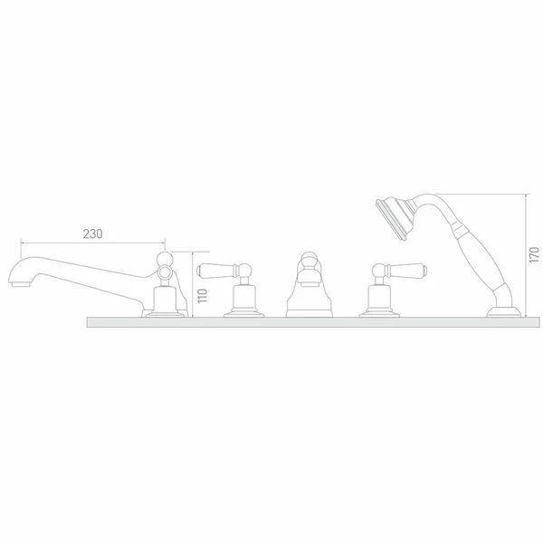 C.P. Hart Arc Low Spout Bath And Shower Mixer 4 C.P. Hart Arc Low Spout Bath And Shower Mixer - Image 2