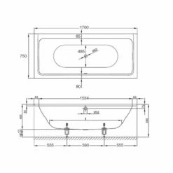 Hart Free Inset Bath -UK Bathroom Products Sales Store HAFRIB17WW 4