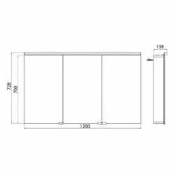 C.P. Hart 3 Door Bathroom Mirror Cabinet 5 C.P. Hart 3 Door Bathroom Mirror Cabinet -UK Bathroom Products Sales Store HAMC1203DRALU 4