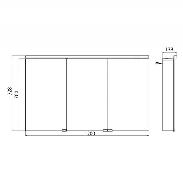 C.P. Hart 3 Door Bathroom Mirror Cabinet 4 C.P. Hart 3 Door Bathroom Mirror Cabinet - Image 2