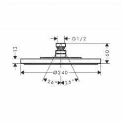 AXOR Starck Overhead Shower 240mm 1jet 7 AXOR Starck Overhead Shower 240mm 1jet -UK Bathroom Products Sales Store HG28494000 4