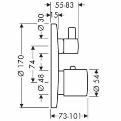 AXOR Uno Shower Valve With Shut Off -UK Bathroom Products Sales Store HG38700000 4