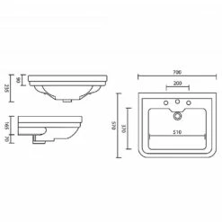 C.P. Hart London Furniture Washbasin 700mm 9 C.P. Hart London Furniture Washbasin 700mm -UK Bathroom Products Sales Store IMLOFURNW701WW 4