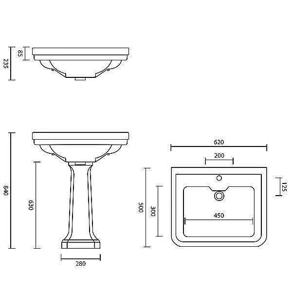 C.P. Hart London Washbasin 620mm 7 C.P. Hart London Washbasin 620mm - Image 5