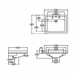 C.P. Hart London Washbasin 700mm 11 C.P. Hart London Washbasin 700mm -UK Bathroom Products Sales Store IMLOW701WW 4