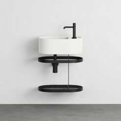 Cielo Les Petites Oval Washbasin 460mm With Framework And Metal Mesh