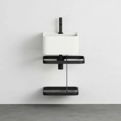 Cielo Les Petites Square Washbasin 350mm With Framework And Metal Mesh
