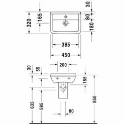 Duravit Starck 3 Handbasin 450mm 7 Duravit Starck 3 Handbasin 450mm -UK Bathroom Products Sales Store ST375045WW 4
