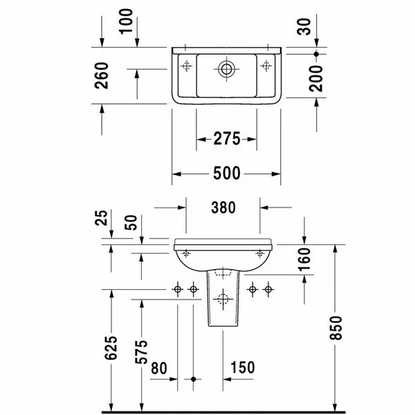 Duravit Starck 3 Handbasin 500mm 5 Duravit Starck 3 Handbasin 500mm - Image 3
