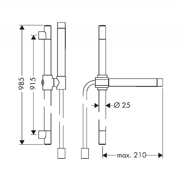AXOR Starck Shower Set 900mm With 2jet Hand Shower 4 AXOR Starck Shower Set 900mm With 2jet Hand Shower - Image 2
