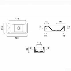 Catalano Verso Handbasin 500x250mm 7 Catalano Verso Handbasin 500x250mm -UK Bathroom Products Sales Store SZOWB250WW2017 4