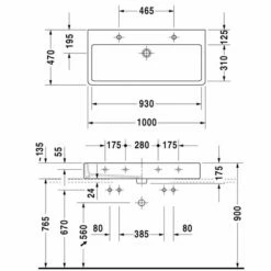 Duravit Vero Washbasin 1000mm 7 Duravit Vero Washbasin 1000mm -UK Bathroom Products Sales Store VE454101UWW 4