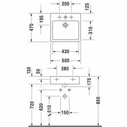 Duravit Vero Washbasin 500mm 7 Duravit Vero Washbasin 500mm -UK Bathroom Products Sales Store VE454501UWW 4