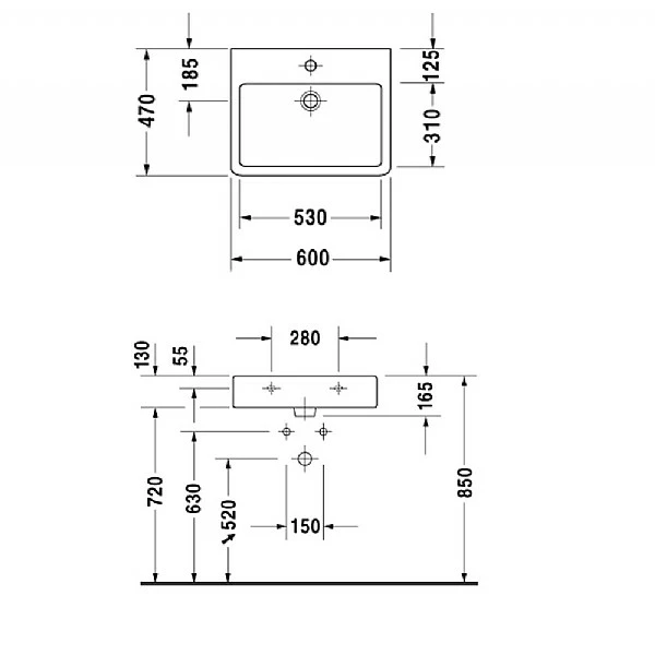 Duravit Vero Washbasin 600mm 5 Duravit Vero Washbasin 600mm - Image 3