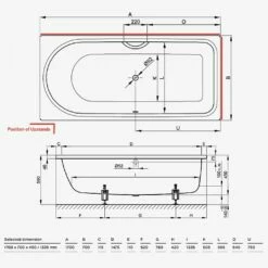 Ocean 1700x700mm Foot End Right. Overflow To The Front. Colour Turquoise 9 Ocean 1700x700mm Foot End Right. Overflow To The Front. Colour Turquoise -UK Bathroom Products Sales Store WEBCLE8853105 4