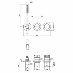 C.P. Hart Spillo Thermostatic Mixer With Handshower & Diverter Without Backplate 5 C.P. Hart Spillo Thermostatic Mixer With Handshower & Diverter Without Backplate -UK Bathroom Products Sales Store XSCPHSP3149WX9CP 4