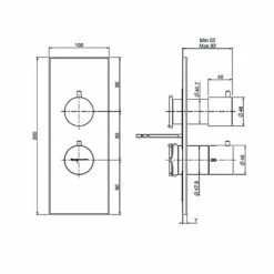 C.P. Hart Spillo One Way Dual Control Thermostatic Shower Valve -UK Bathroom Products Sales Store XSCPHSPTERMO1WDCP 4