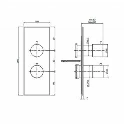 C.P. Hart Spillo Steel Two Way Dual Control Thermostatic Shower Valve -UK Bathroom Products Sales Store XSCPHSPTERMO2WDSS 4