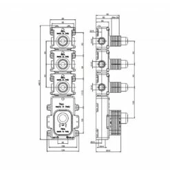 C.P. Hart Spillo Steel Three Way Thermostatic Shower Valve -UK Bathroom Products Sales Store XSCPHSPTERMO3WSS 4
