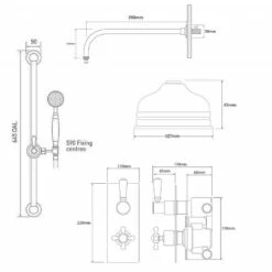 C.P. Hart Waterloo Shower Set (Dual Valve & Diverter, Flexible Kit & Head) 5 C.P. Hart Waterloo Shower Set (Dual Valve & Diverter, Flexible Kit & Head) -UK Bathroom Products Sales Store XSGRWASET8 4