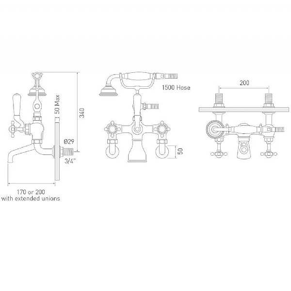 Original Bath And Shower Mixer - Wall Mounted 4 Original Bath And Shower Mixer - Wall Mounted - Image 2