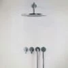 John Pawson Set 22 Thermostatic Complete Rain Shower Set With Round Hand Shower