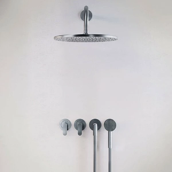 John Pawson Set 22 Thermostatic Complete Rain Shower Set With Round Hand Shower 3 John Pawson Set 22 Thermostatic Complete Rain Shower Set With Round Hand Shower