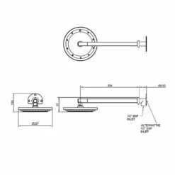 C.P. Hart Epoch 227mm Easy Clean Shower Rose With 394mm Wall Shower Arm -UK Bathroom Products Sales Store XSZCPHEPECSRWA394CP 4