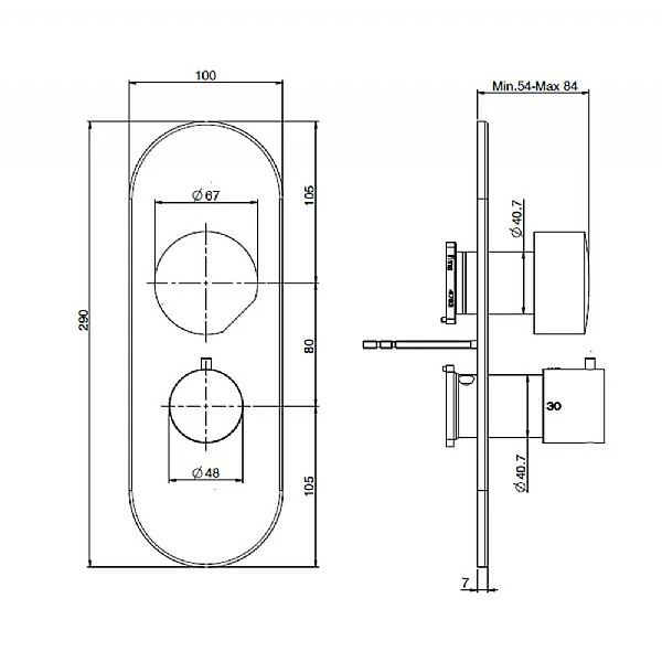 C.P. Hart SO Two/Three Way Dual Control Thermostatic Shower Valve 4 C.P. Hart SO Two/Three Way Dual Control Thermostatic Shower Valve - Image 2