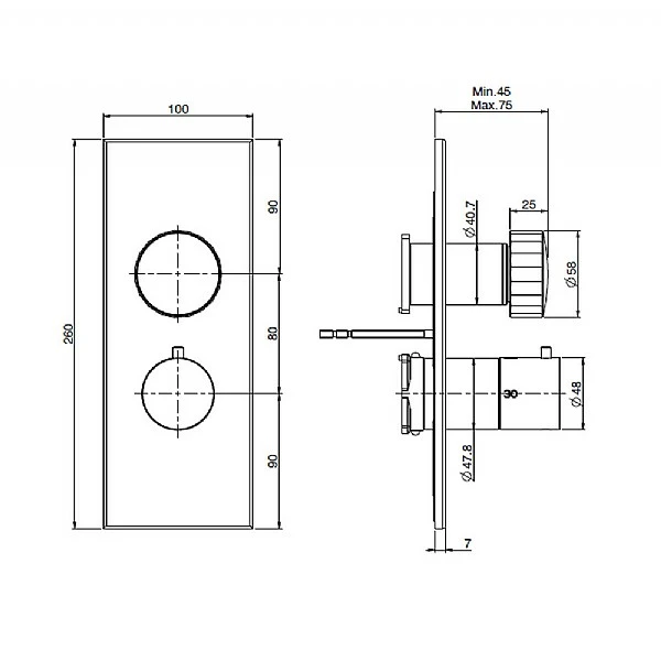 C.P. Hart Spillo Tech V Three Way Dual Control Thermostatic Shower Valve 5 C.P. Hart Spillo Tech V Three Way Dual Control Thermostatic Shower Valve - Image 3