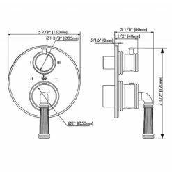 Franz Viegener Classic Fluted Concealed Thermostatic Valve With Three Way Diverter 5 Franz Viegener Classic Fluted Concealed Thermostatic Valve With Three Way Diverter -UK Bathroom Products Sales Store XSZFV247K3H0CP 4