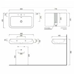 Cielo Shui Washbasin 800x485mm -UK Bathroom Products Sales Store ZCESHLS80 4
