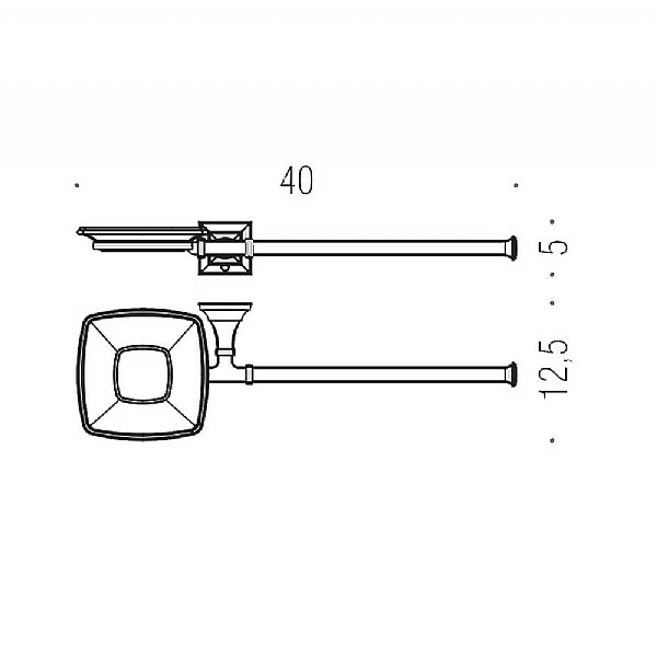 Portofino Soap Dish & Towel Rail 400mm 4 Portofino Soap Dish & Towel Rail 400mm - Image 2