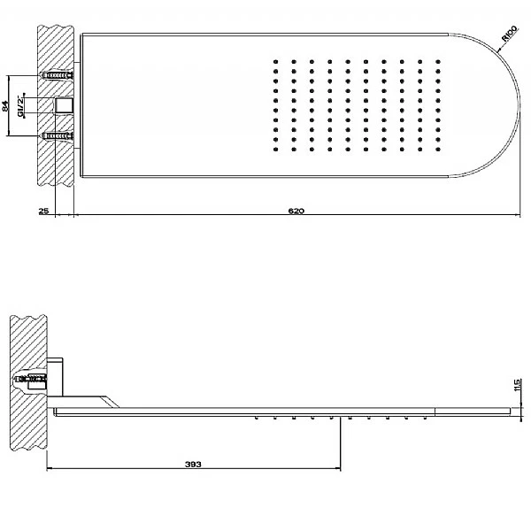 Gessi Cono Wall Mounted Rain Shower Head 5 Gessi Cono Wall Mounted Rain Shower Head - Image 3