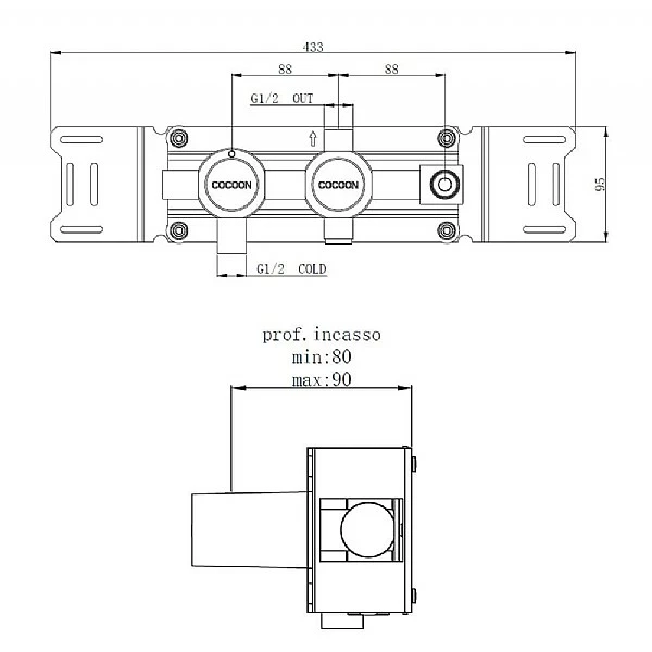 John Pawson Built In Part For Thermostat, Diverter And Water Outlet 4 John Pawson Built In Part For Thermostat, Diverter And Water Outlet - Image 2
