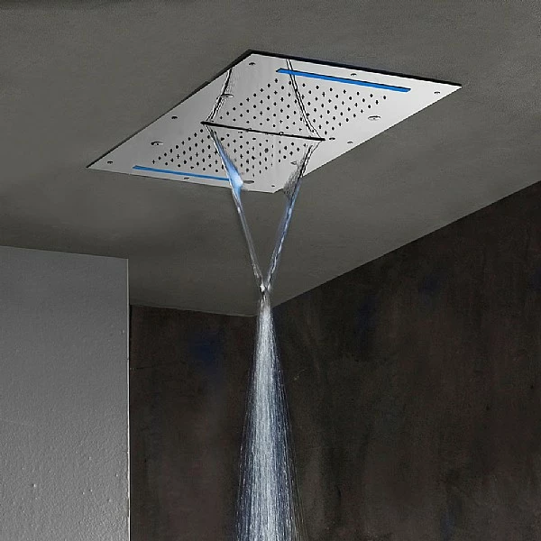 C.P. Hart Spillo Spa Ceiling Flush Chromotherapy Shower Head With Double Rain Showers, Waterfall And Mist 700x400mm 4 C.P. Hart Spillo Spa Ceiling Flush Chromotherapy Shower Head With Double Rain Showers, Waterfall And Mist 700x400mm - Image 2