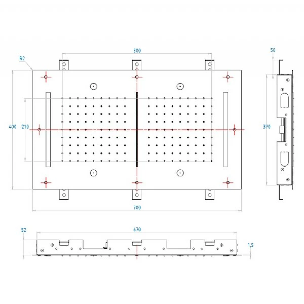 C.P. Hart Spillo Spa Ceiling Flush Chromotherapy Shower Head With Double Rain Showers, Waterfall And Mist 700x400mm 6 C.P. Hart Spillo Spa Ceiling Flush Chromotherapy Shower Head With Double Rain Showers, Waterfall And Mist 700x400mm - Image 4