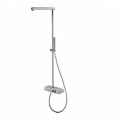 C.P. Hart Switch Exposed Double Outlet Thermostatic Shower Column With ABS Handshower And Satin Glass Shelf (Add Showerhead)