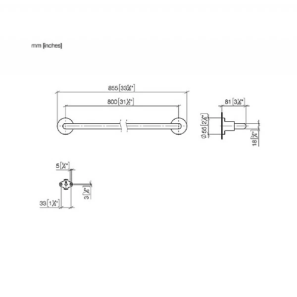 Dornbracht Tara. Towel Rail 800mm 4 Dornbracht Tara. Towel Rail 800mm - Image 2
