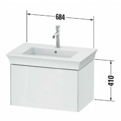 Duravit White Tulip Wall-Mounted Vanity Unit. 684x458mm. Pull Out Compartment 5 Duravit White Tulip Wall-Mounted Vanity Unit. 684x458mm. Pull Out Compartment -UK Bathroom Products Sales Store ZDURWT424108585 4