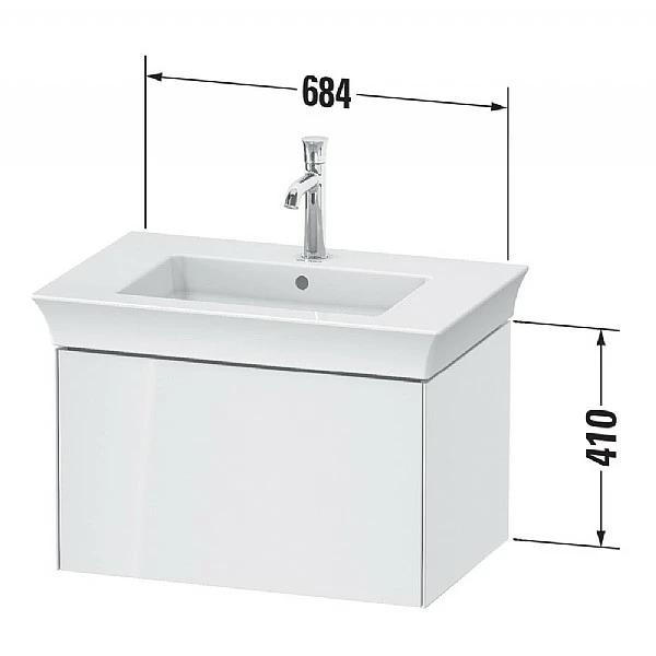 Duravit White Tulip Wall-Mounted Vanity Unit. 684x458mm. Pull Out Compartment 4 Duravit White Tulip Wall-Mounted Vanity Unit. 684x458mm. Pull Out Compartment - Image 2