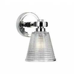 C.P. Hart Elizabeth LED Up Or Down Wall Light IP44 Prismatic Glass Shade