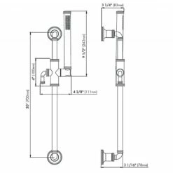 Franz Viegener Classic Baton Handshower Sliderail Set With Wall Outlet Hose 5 Franz Viegener Classic Baton Handshower Sliderail Set With Wall Outlet Hose -UK Bathroom Products Sales Store ZFV128AK3CP 4