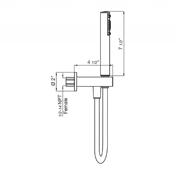 Franz Viegener Universal Baton Handshower Set With Wall Outlet Bracket And Hose 4 Franz Viegener Universal Baton Handshower Set With Wall Outlet Bracket And Hose - Image 2