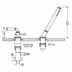 Franz Viegener Classic Deck-Mounted Baton Handshower With Two Way Diverter Valve -UK Bathroom Products Sales Store ZFV133AK30CP 4